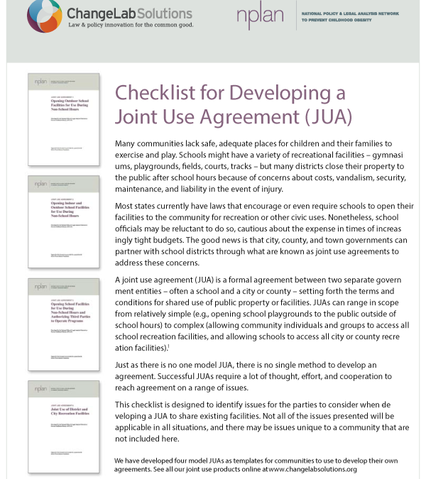 Checklist for Developing a Joint Use Agreement