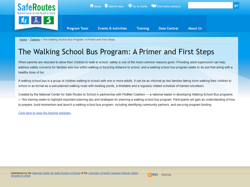 The Walking School Bus Program Training Modules