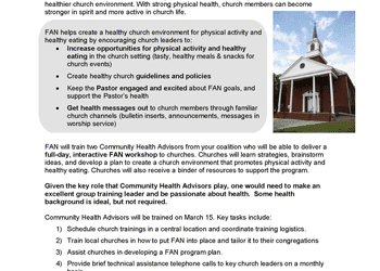 Register for the Faith, Activity, and Nutrition (FAN) Train the Trainer
